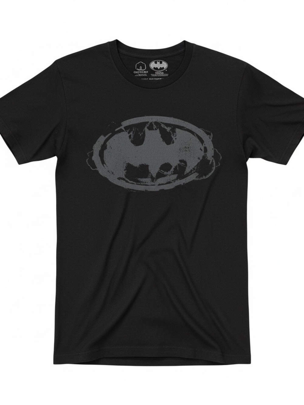 Batman Distressed Bat Signal Graphic T Shirt Black Large DC Comics